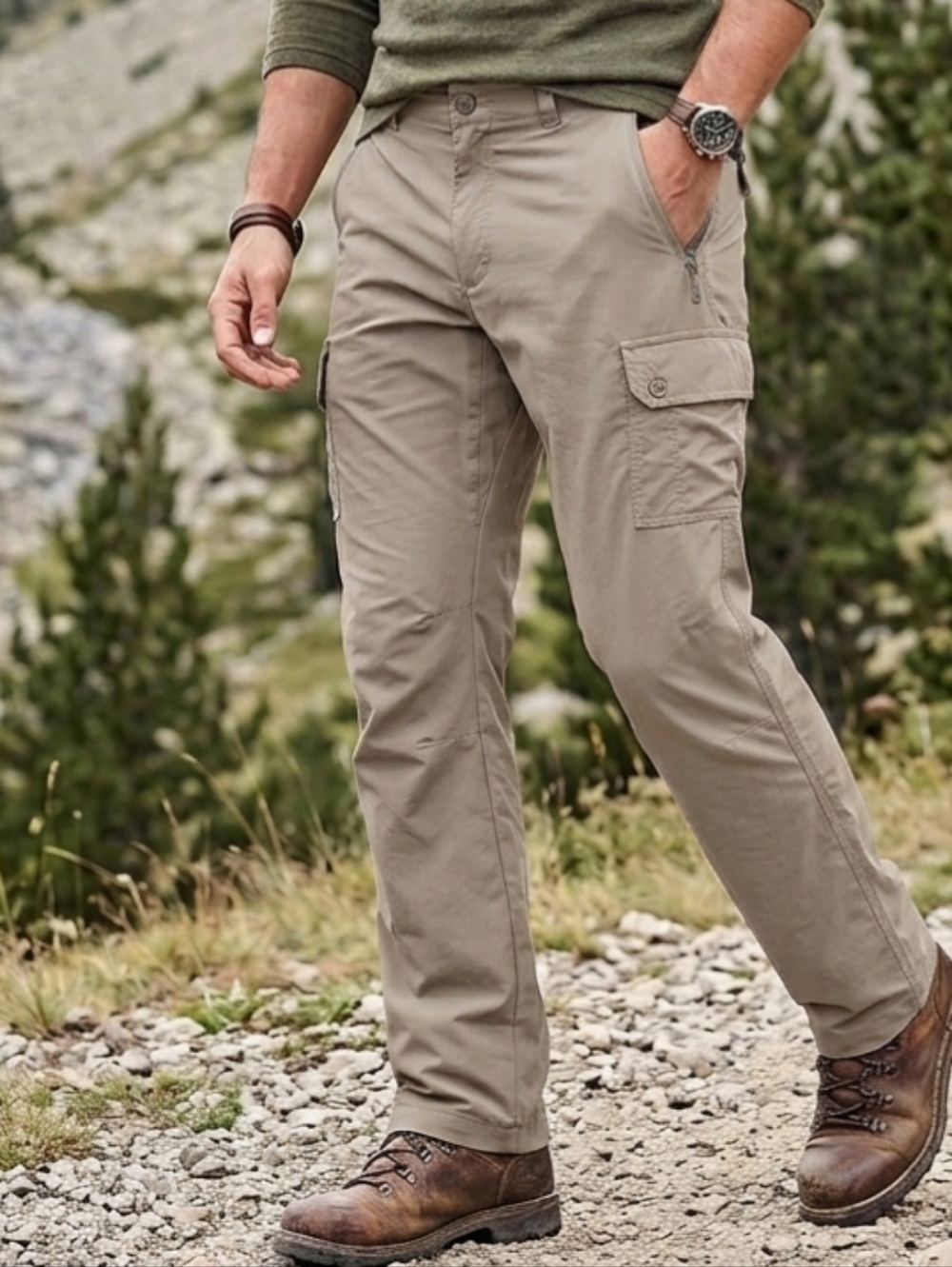 Clothing Arts Cargo Pants Mens 38 X 32 Khaki P^Cubed Pick Pocket Proof Casual